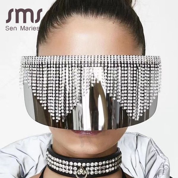 fashion rhinestone oversized mirror sunglasses women men luxury big frame mask diamond eye protection silver glasses shade uv400, White;black
fashion rhinestone oversized mirror sunglasses women men luxury big frame mask diamond eye protection silver glasses shade uv400, White;black