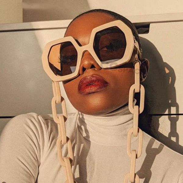 fashion unique chain sunglasses women 2020 polygon glasses men vintage eyewear shades, White;black
fashion unique chain sunglasses women 2020 polygon glasses men vintage eyewear shades, White;black