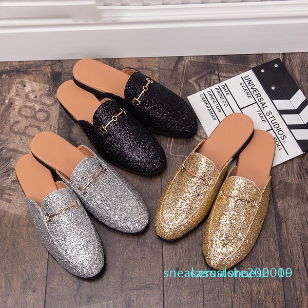 half shoes for men glitter shoes slipper men shoes slippers casual mule masculino scarpe uomo schoenen mannen sepatu pria kapcie c09 s10, Black
half shoes for men glitter shoes slipper men shoes slippers casual mule masculino scarpe uomo schoenen mannen sepatu pria kapcie c09 s10, Black