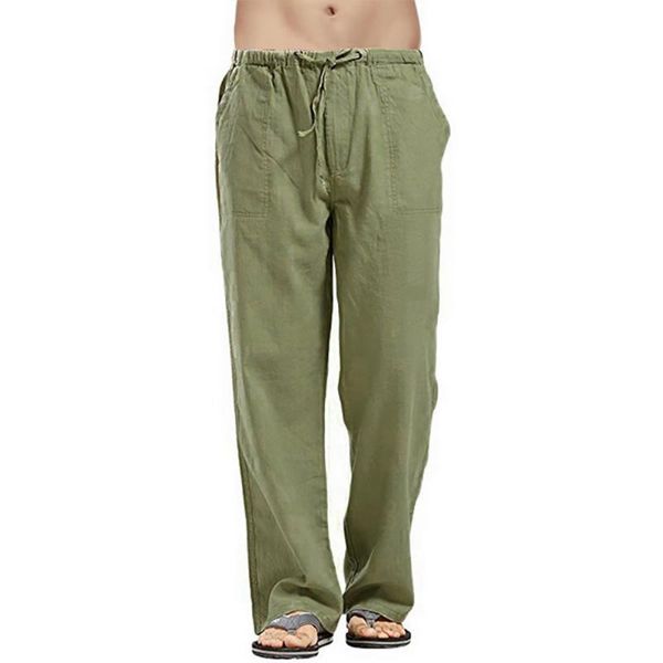 men's pants casual full length trousers spring autumn cotton blends baggy straight pants loose lace-up mid-waist solid male, Black
men's pants casual full length trousers spring autumn cotton blends baggy straight pants loose lace-up mid-waist solid male, Black