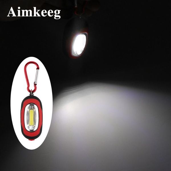 Portable Lighting Led Key Chain Lamp Mini 3 Mode Cob Flash Carabiner Light For Camping Hunting Hiking Fishing Lights