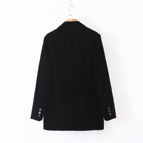 m2928-women's coat clothing 2020 spring and autumn new elegant commuting two-button velvet suit coat for women, White;black
m2928-women's coat clothing 2020 spring and autumn new elegant commuting two-button velvet suit coat for women, White;black