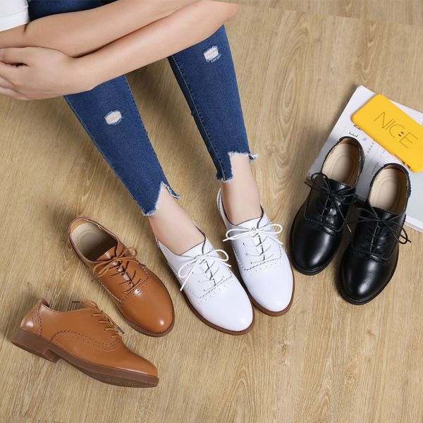 weideng leather oxford wear resistant round head outdoor low heel lace up elegant lace comfortable flat shoes women, Black
weideng leather oxford wear resistant round head outdoor low heel lace up elegant lace comfortable flat shoes women, Black