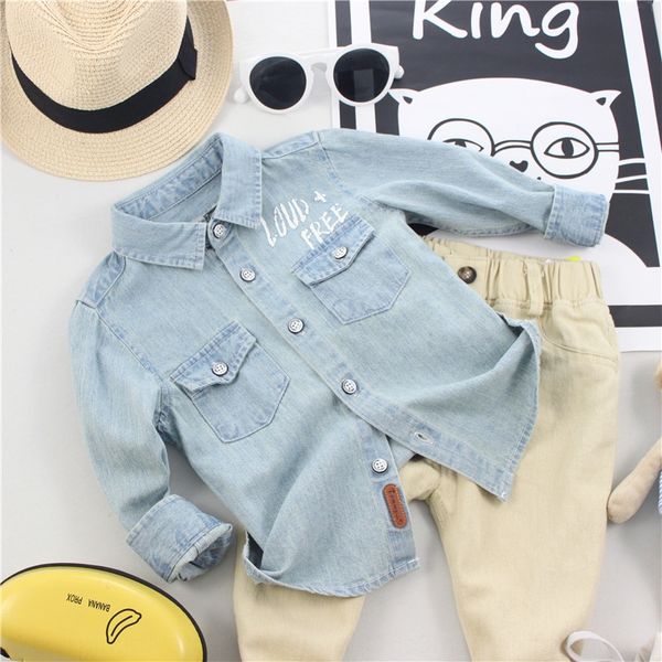 fql53 soft denim spring and autumn new children's wear boys' cotton western style long-sleeved children's clothing shirt shir, White;black
fql53 soft denim spring and autumn new children's wear boys' cotton western style long-sleeved children's clothing shirt shir, White;black