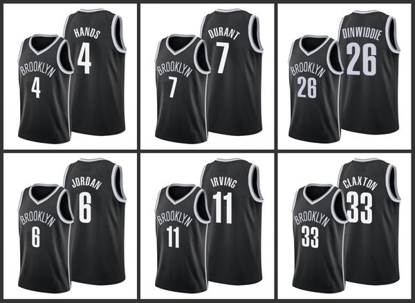 

Brooklyn Nets Jaylen Hands Kevin Durant Kyrie Irving Spencer Dinwiddie Nicolas Claxton Men 2019-20 City Jersey