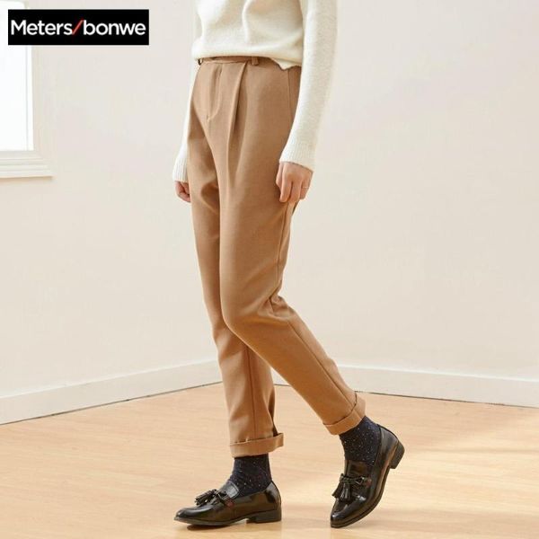 metersbonwe new fashion women woven trousers official autumn winter straight pants elastic high waist female casual loose pant, Black;white
metersbonwe new fashion women woven trousers official autumn winter straight pants elastic high waist female casual loose pant, Black;white