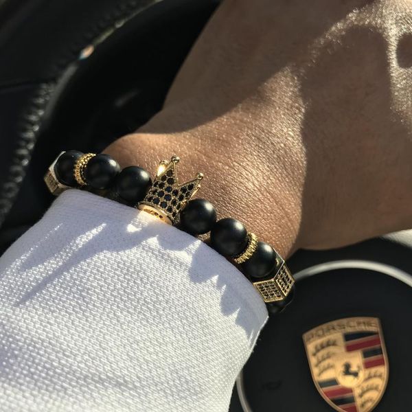 mcllroy micro pave black cz zirconia gold king crown charm bracelet men stone bead bracelet valentine mens jewelry 2018 fashion sh190727, Golden;silver
mcllroy micro pave black cz zirconia gold king crown charm bracelet men stone bead bracelet valentine mens jewelry 2018 fashion sh190727, Golden;silver