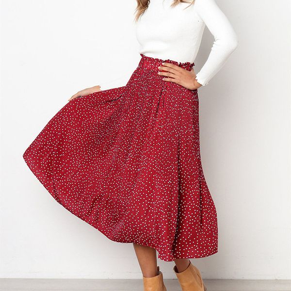 summer pleated women midi skirt red dots floral print elastic maxi high waist a line long skirts spring 2020 elegant female bottom, Black
summer pleated women midi skirt red dots floral print elastic maxi high waist a line long skirts spring 2020 elegant female bottom, Black