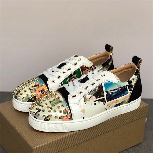 2020 men women red bottom sneakers version multi colors junior spikes orlato trainers men wedding party shoes with box eu47, Black
2020 men women red bottom sneakers version multi colors junior spikes orlato trainers men wedding party shoes with box eu47, Black