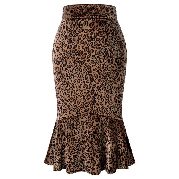 womens skirt leopard pattern hips wrapped bodycon pencil skirts with mermaid hem elegant slim office skirt falda, Black
womens skirt leopard pattern hips wrapped bodycon pencil skirts with mermaid hem elegant slim office skirt falda, Black