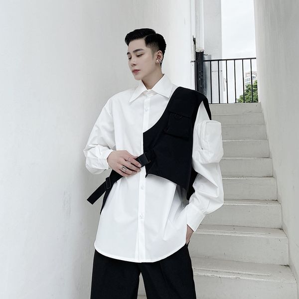 male streetwear hip hop fashion loose white black shirt men functional pocket long sleeve casual shirt
male streetwear hip hop fashion loose white black shirt men functional pocket long sleeve casual shirt