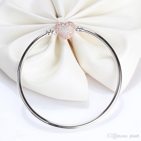 women luxury 18k rose gold heart shaped clasp bangle bracelet sets original box for pandora 925 sterling silver charm bracelets wedding gift, Black
women luxury 18k rose gold heart shaped clasp bangle bracelet sets original box for pandora 925 sterling silver charm bracelets wedding gift, Black
