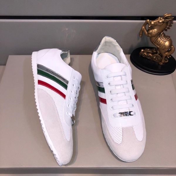 2019w leather men's flat white shoes, fashion lace sports shoes, comfortable breathable shoes, original box packaging: 38-44, Black
2019w leather men's flat white shoes, fashion lace sports shoes, comfortable breathable shoes, original box packaging: 38-44, Black