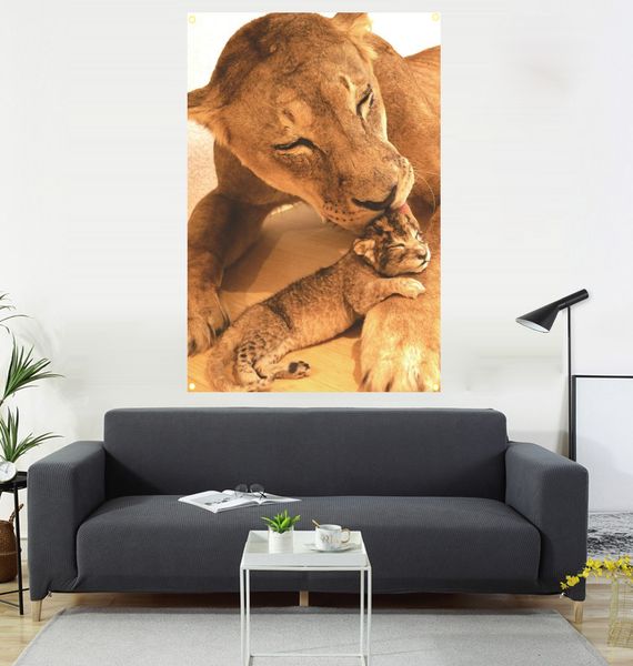 lion head with painting and flag, living room decoration, home interior painting, 600d oxford cloth 100 * 150cm
lion head with painting and flag, living room decoration, home interior painting, 600d oxford cloth 100 * 150cm