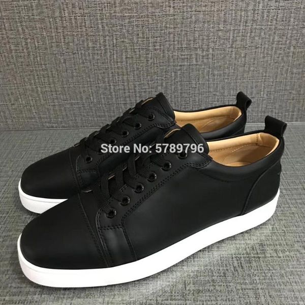 red bottoms black cow leather sports shoes for men casual fashion flat loafers no rivets runway low cut lace up sneakers
red bottoms black cow leather sports shoes for men casual fashion flat loafers no rivets runway low cut lace up sneakers