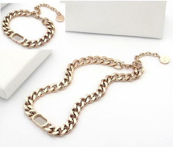 europe america jewelry sets lady titanium steel engrave d letter 18k gold thick chain necklaces bracelets sets 3 color nn yy, Silver
europe america jewelry sets lady titanium steel engrave d letter 18k gold thick chain necklaces bracelets sets 3 color nn yy, Silver