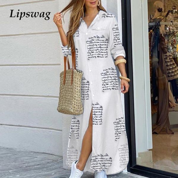 women elegant lapel neck button down dress 2020 summer letter print long shirt dress casual long sleeve lady party dress vestido, Black;gray
women elegant lapel neck button down dress 2020 summer letter print long shirt dress casual long sleeve lady party dress vestido, Black;gray