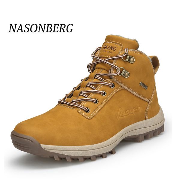 nasonberg waterproof leather snow boots non-slip hiking men shoes new popular outdoor wear resistant winter shoes men t200718, Black
nasonberg waterproof leather snow boots non-slip hiking men shoes new popular outdoor wear resistant winter shoes men t200718, Black