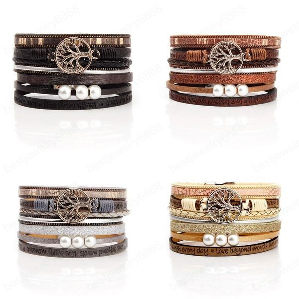 creative women twine tree of life leather strap magnet buckle pearl bangle bracelet multilayer bracelets fashion gifts, Golden;silver
creative women twine tree of life leather strap magnet buckle pearl bangle bracelet multilayer bracelets fashion gifts, Golden;silver