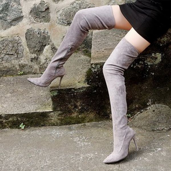 2020 women's shoes boots thin high heels over the knee boots party shoes stretch slim thigh high, Black
2020 women's shoes boots thin high heels over the knee boots party shoes stretch slim thigh high, Black