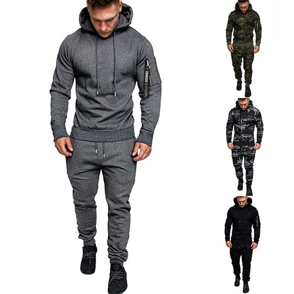 tracksuit men 2020 new zipper pocket hoodie men's sweat pants suit in solid color, Gray
tracksuit men 2020 new zipper pocket hoodie men's sweat pants suit in solid color, Gray