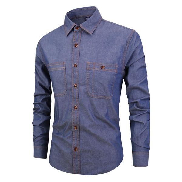 men's 100% cotton denim shirt men's formal long sleeve shirt casual pocket jacket clothing real shot, White;black
men's 100% cotton denim shirt men's formal long sleeve shirt casual pocket jacket clothing real shot, White;black