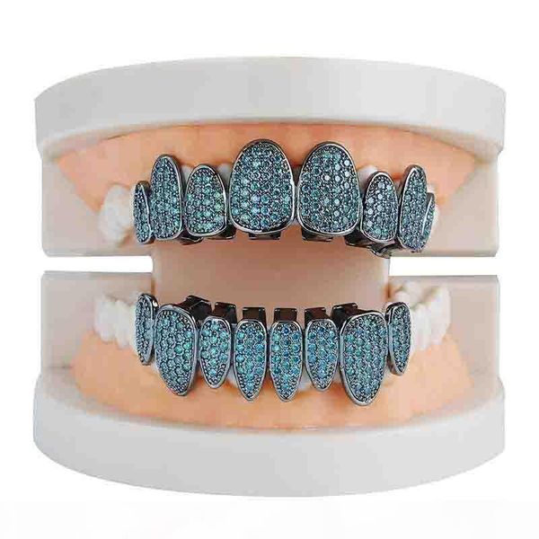 men's hip hop fang irregular bottom teeth grillzs set blue cz zircon stone bling iced out dental grills rapper jewelry, Black
men's hip hop fang irregular bottom teeth grillzs set blue cz zircon stone bling iced out dental grills rapper jewelry, Black