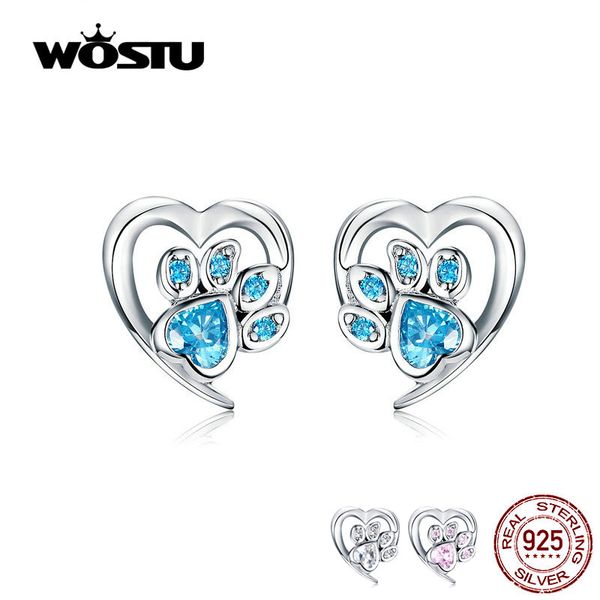 wostu dog footprint heart earrings 100% 925 sterling silver blue zircon earrings for women wedding luxury jewelry cqe654, Golden;silver
wostu dog footprint heart earrings 100% 925 sterling silver blue zircon earrings for women wedding luxury jewelry cqe654, Golden;silver