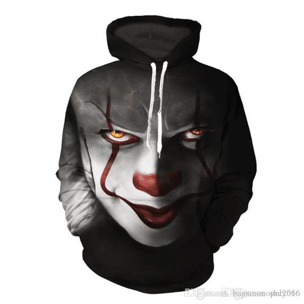 men's 3d clown paint hooded coat long sleeves couple hoodies loose sweatshirts side pockets boys streetwear warm clothing for autumn wi, Black
men's 3d clown paint hooded coat long sleeves couple hoodies loose sweatshirts side pockets boys streetwear warm clothing for autumn wi, Black