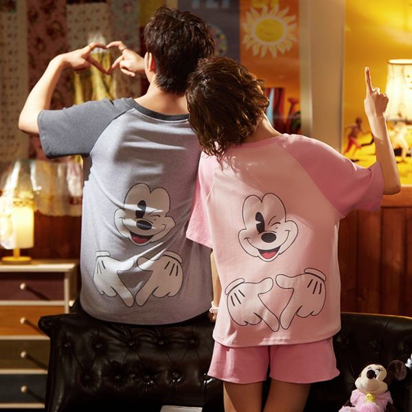 couple summer cotton short-sleeved suit home pajamas wear men's thin pajamas women's summer korean style cute outdoor wear, Black;brown
couple summer cotton short-sleeved suit home pajamas wear men's thin pajamas women's summer korean style cute outdoor wear, Black;brown