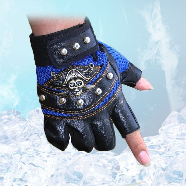 fashionable men's half finger and gloves sports riding cool pirate fitness non-slip wear-resistant gloves, Black
fashionable men's half finger and gloves sports riding cool pirate fitness non-slip wear-resistant gloves, Black