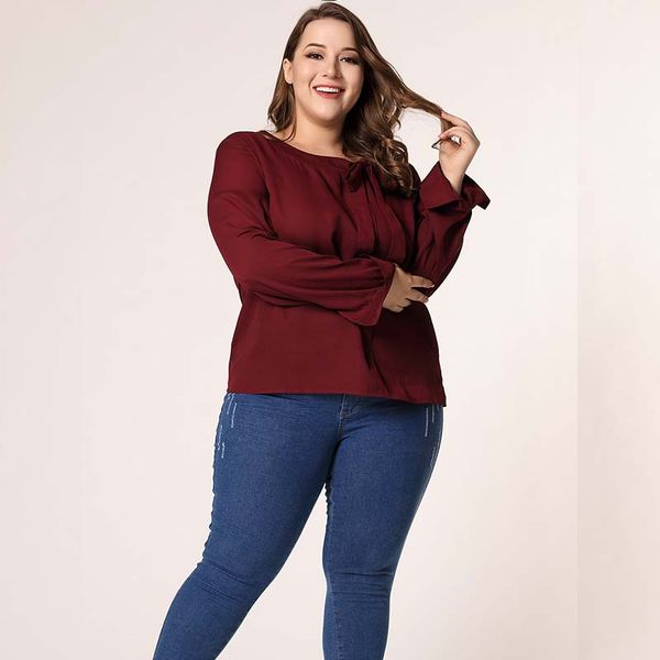 whzhm red plus size 3xl 4xl blouse ladies long sleeve loose femme autumn big size o-neck lacing bow bandage shirt women, White
whzhm red plus size 3xl 4xl blouse ladies long sleeve loose femme autumn big size o-neck lacing bow bandage shirt women, White