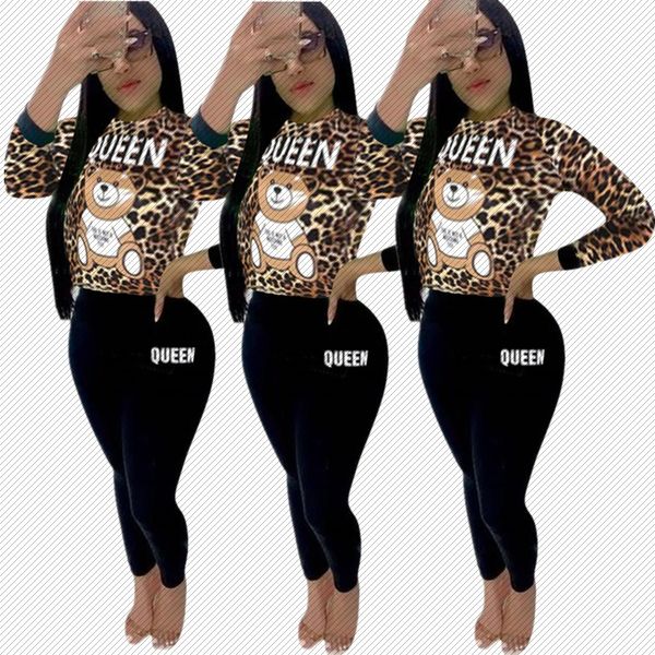 h8897 independent station autumn and winter leopard bear offset printing european and american womens two-piece set, Gray
h8897 independent station autumn and winter leopard bear offset printing european and american womens two-piece set, Gray