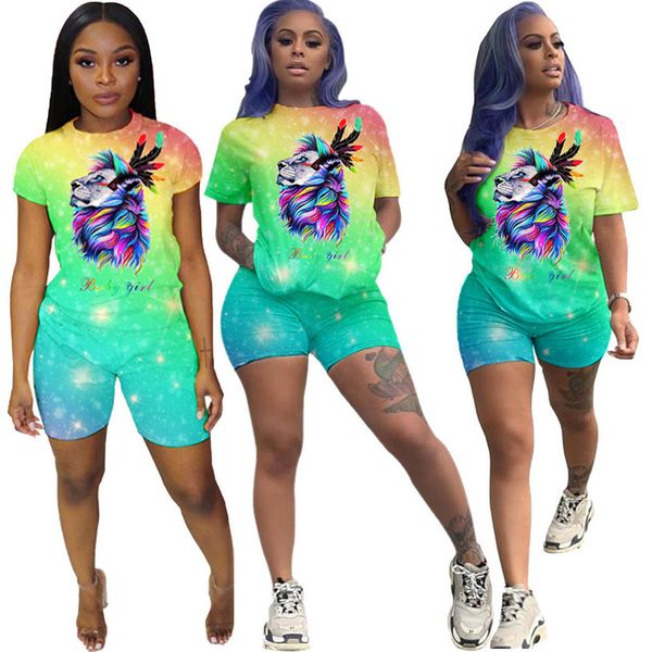 print 2 piece set women short sleeve and skinny shorts summer casual sports suit yhy5073, Gray
print 2 piece set women short sleeve and skinny shorts summer casual sports suit yhy5073, Gray
