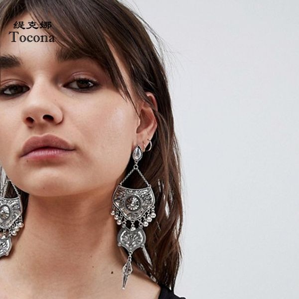 vintage silver color drop earrings for women tassel bell carve star flowers geometry india dangle earrings jewelry 9350, Golden
vintage silver color drop earrings for women tassel bell carve star flowers geometry india dangle earrings jewelry 9350, Golden