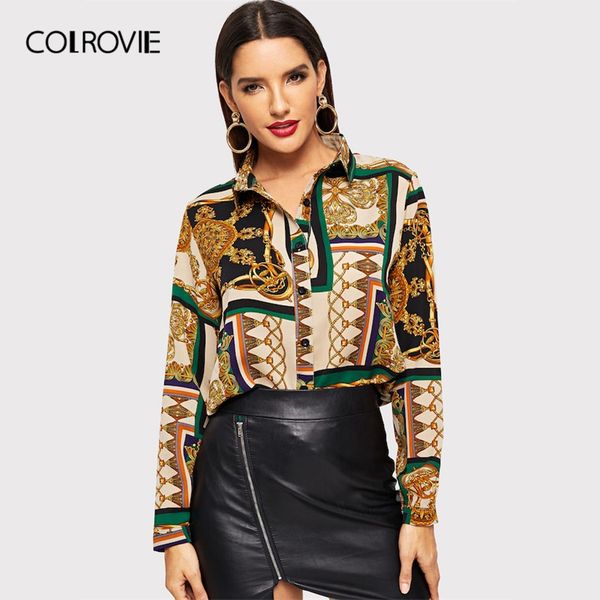 colrovie scarf print curved vintage satin blouse women clothing 2020 spring fashion long sleeve shirt ladies and blouses, White
colrovie scarf print curved vintage satin blouse women clothing 2020 spring fashion long sleeve shirt ladies and blouses, White