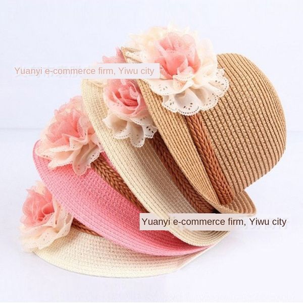 new korean girl straw straw rose flower princess children's sun hat beach hat, Blue;gray
new korean girl straw straw rose flower princess children's sun hat beach hat, Blue;gray