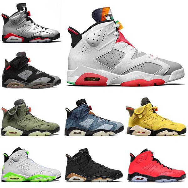 originals hare 6 mens basketball shoes 6s vi travis scott sports sneakers washed denim retro reflections of a champion trainers size 13, White;red
originals hare 6 mens basketball shoes 6s vi travis scott sports sneakers washed denim retro reflections of a champion trainers size 13, White;red