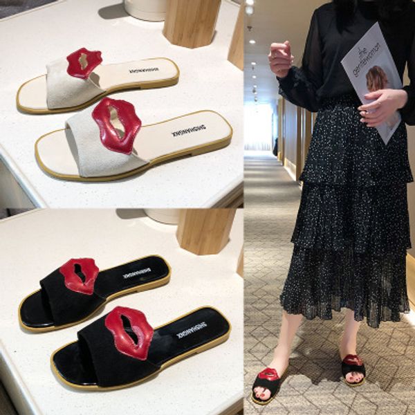2020 summer slippers women fashion red lips flat bottom sandals women comfortable non-slip rubber sole ladies slides shoes, Black
2020 summer slippers women fashion red lips flat bottom sandals women comfortable non-slip rubber sole ladies slides shoes, Black