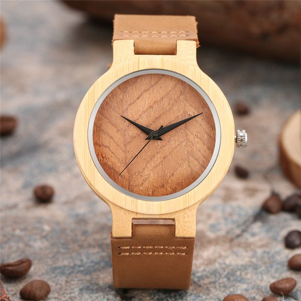new arrival natural wood bamboo hand-made men wrist watch creative wooden quartz analog watches brown leather band bracelet, Slivery;brown
new arrival natural wood bamboo hand-made men wrist watch creative wooden quartz analog watches brown leather band bracelet, Slivery;brown
