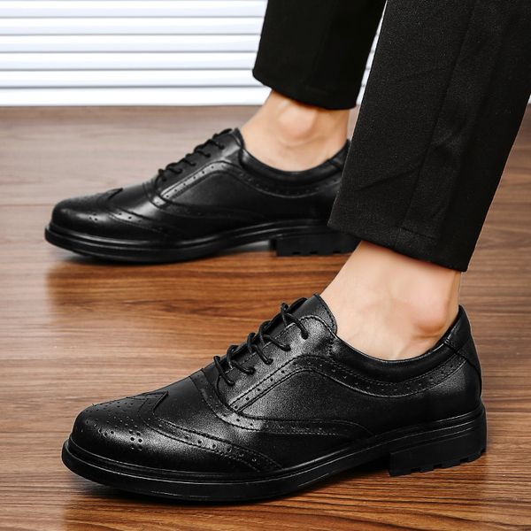 mens dress shoes british style lace up pointed toe low flats dress genuine leather wedding party shoes men big size 48, Black
mens dress shoes british style lace up pointed toe low flats dress genuine leather wedding party shoes men big size 48, Black