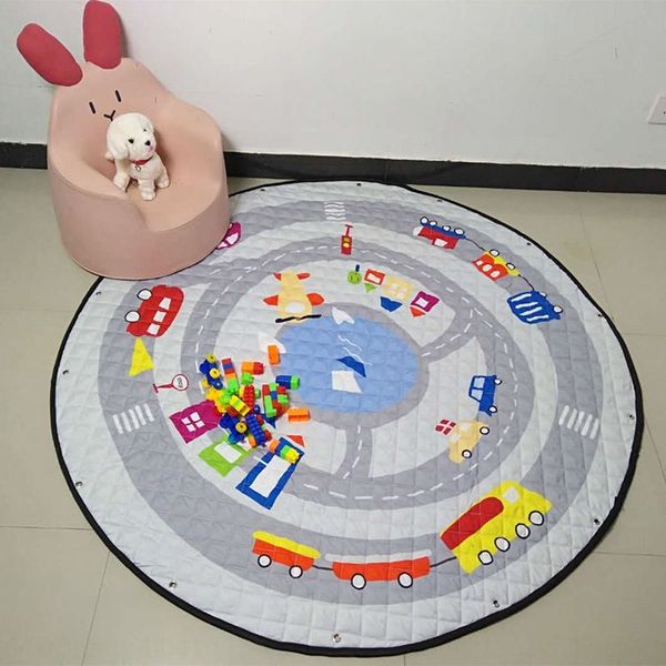 ins cotton round cartoon carpet children's toy game storage toy carpet floor mat environmental protection baby climbing mat