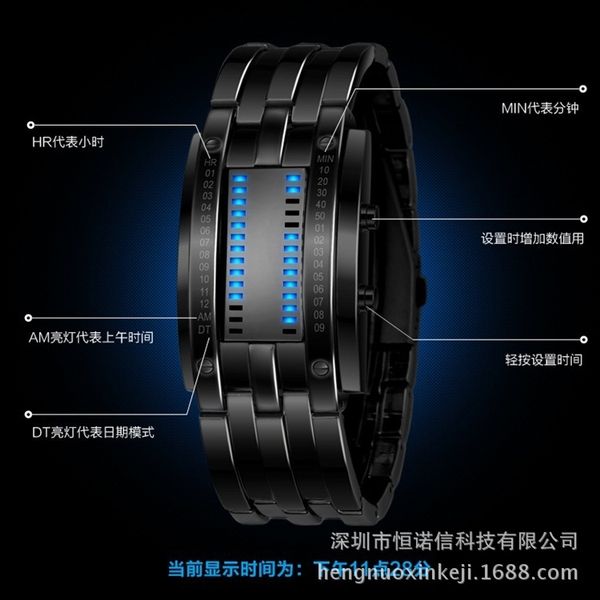 binary led sports waterproof personalized fashion binary led electronic sports waterproof electronic watch personalized fashion watch, Blue
binary led sports waterproof personalized fashion binary led electronic sports waterproof electronic watch personalized fashion watch, Blue