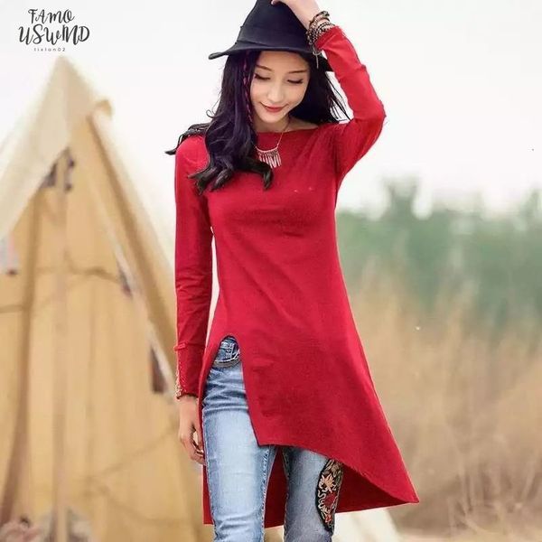 ethnic embroidery long black tshirt women elegant side split tee shirt femme autumn long sleeve boat neck ladies, White
ethnic embroidery long black tshirt women elegant side split tee shirt femme autumn long sleeve boat neck ladies, White