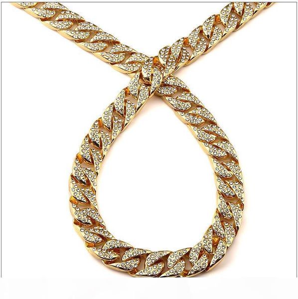a mens iced out 18k yellow gold finish rapper 's miami cuban link chain necklace, Silver
a mens iced out 18k yellow gold finish rapper 's miami cuban link chain necklace, Silver