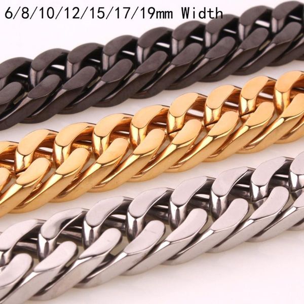 6/8/10/12/15/17/19mm fashion stainless steel silver color/gold black cuban curb chain unisex's jewelry men women necklace 18-34
6/8/10/12/15/17/19mm fashion stainless steel silver color/gold black cuban curb chain unisex's jewelry men women necklace 18-34