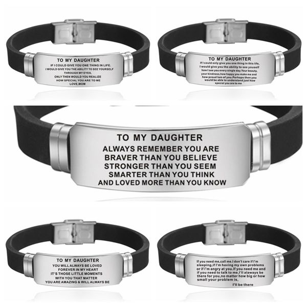 stainless steel bracelet women's to my daughter bracelet fashion birthday gifts for daughter silicone bangles statement jewelry, Red;blue
stainless steel bracelet women's to my daughter bracelet fashion birthday gifts for daughter silicone bangles statement jewelry, Red;blue