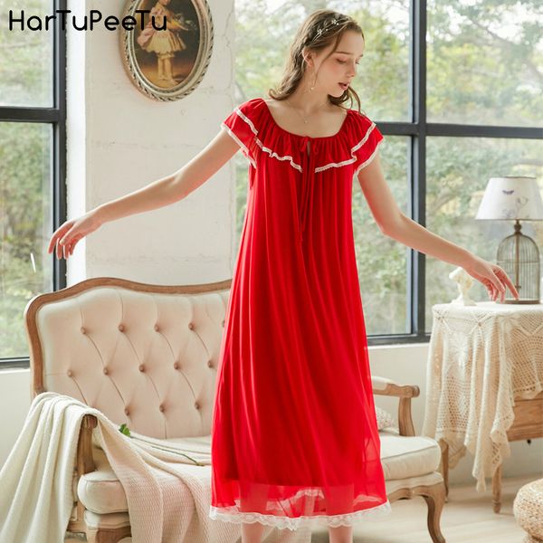 women's sleepwear nightdress female cotton short-sleeved princess lace court retro nightwear modal loose home and outside wear, Black;red
women's sleepwear nightdress female cotton short-sleeved princess lace court retro nightwear modal loose home and outside wear, Black;red