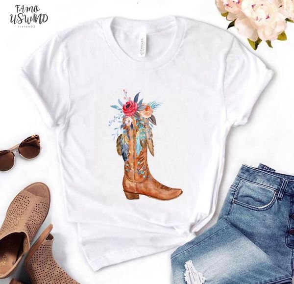 cowgirl boots flowers print women tshirt cotton casual funny t shirt gift for lady yong girl tee pm 68, White
cowgirl boots flowers print women tshirt cotton casual funny t shirt gift for lady yong girl tee pm 68, White