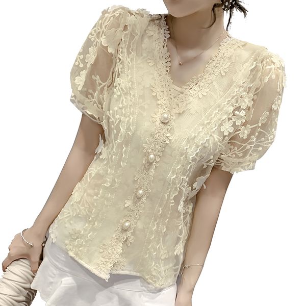 women blouse 2020 new lace two-piece mesh shirt v neck shorts sleeve elegant solid three-dimensional flower white 50i
women blouse 2020 new lace two-piece mesh shirt v neck shorts sleeve elegant solid three-dimensional flower white 50i